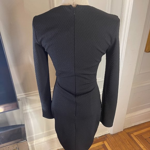 Va Va Voom Black Sexy Form Fitting Long Sleeve Bodycon Dress - Picture 5 of 7